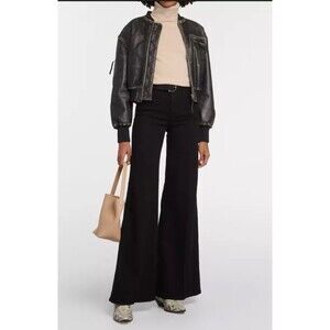 Frame Denim Le Baggy Palazzo‎ Wide Leg Flare Black Jeans Size 26